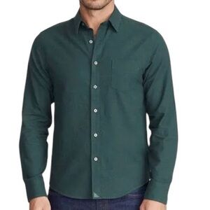 UNTUCKit Slim Fit 100% Cotton Forest Green Fleece Men XL Button Up Casual Shirt